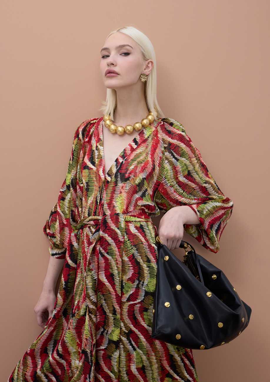 V-neck Snake Print Dress