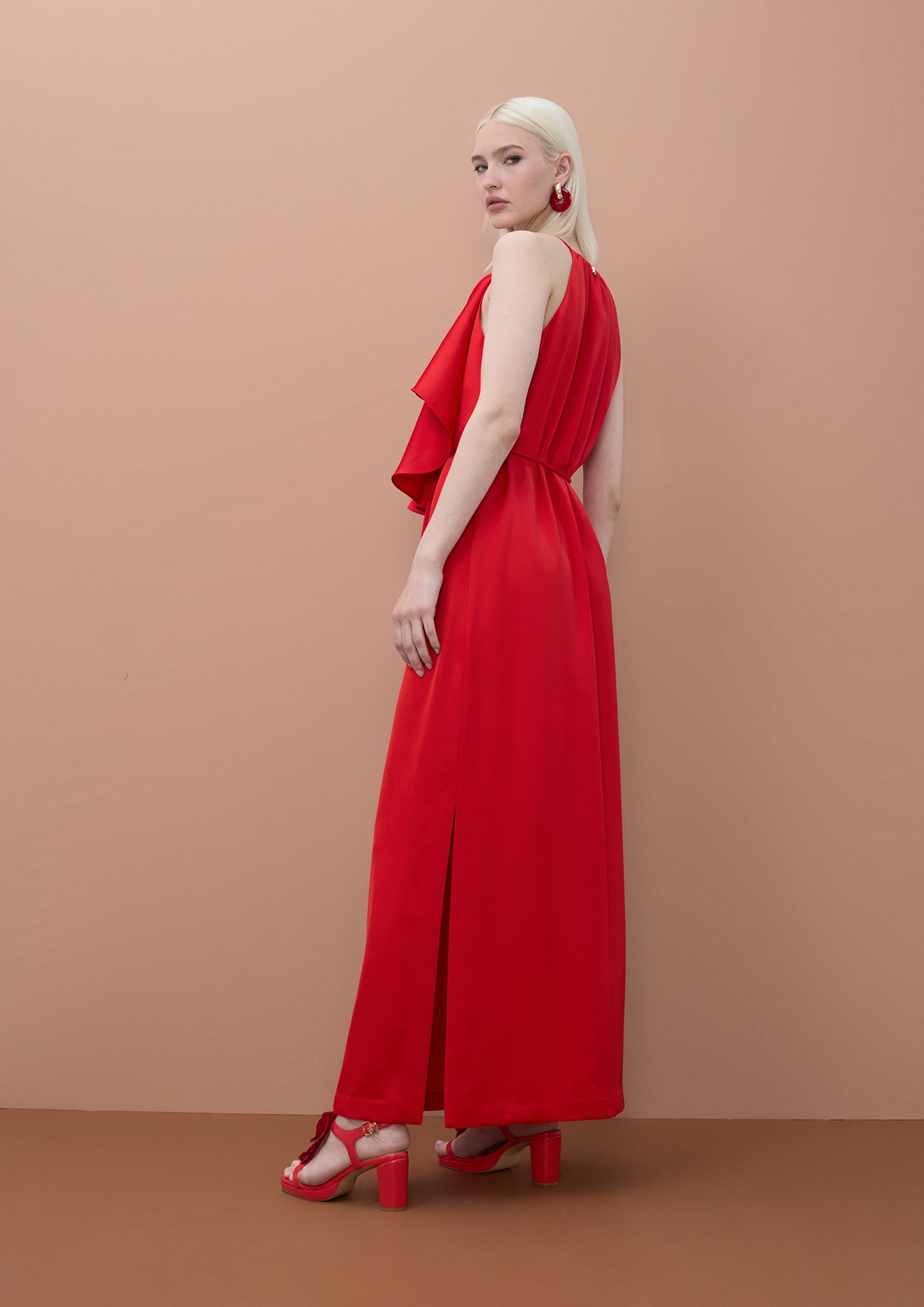 Ruffled V-Neck Dress