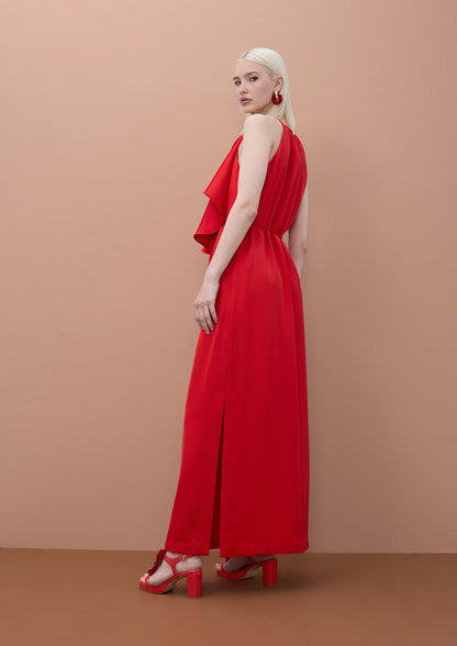 Ruffled V-Neck Dress