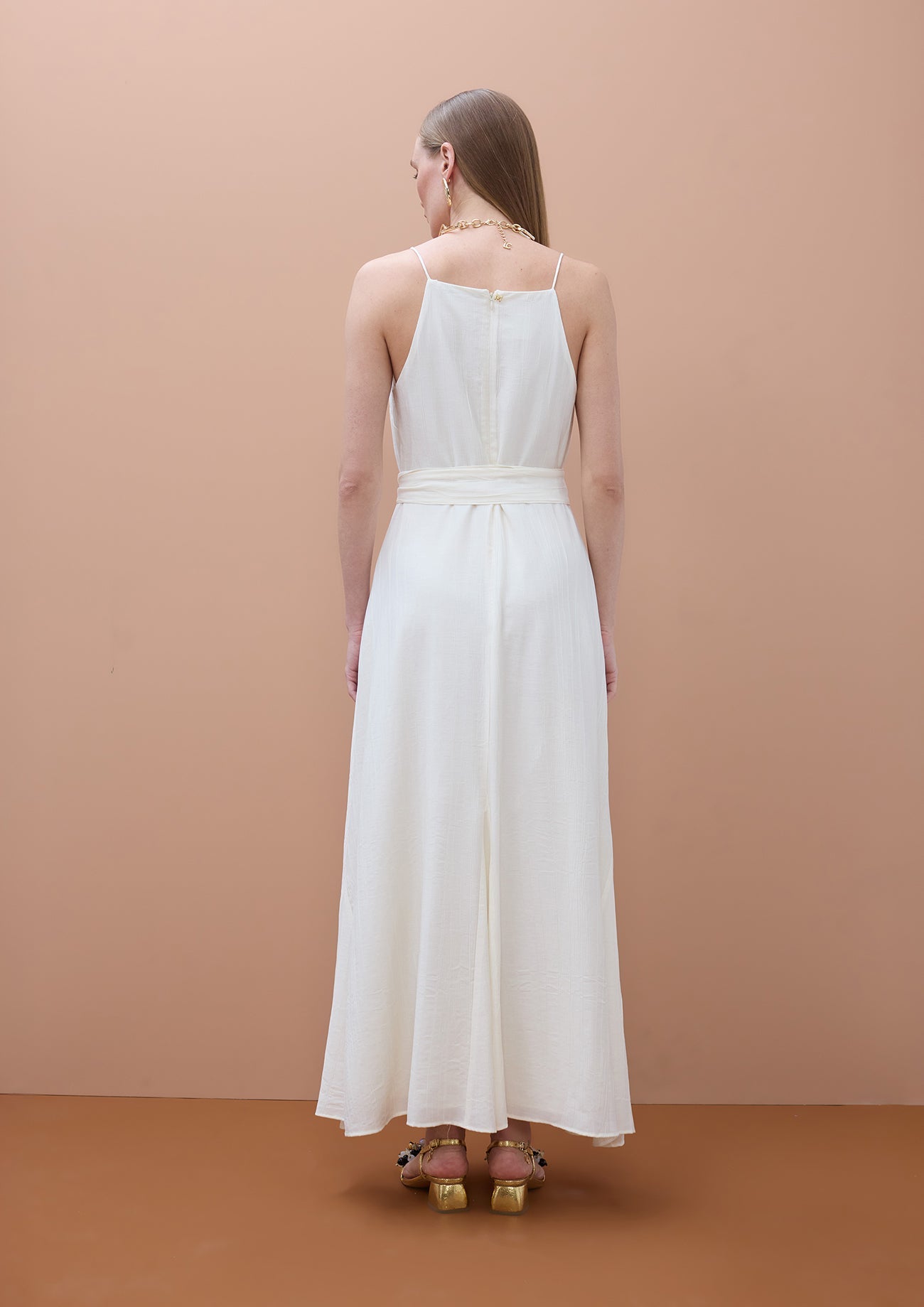 Thin Strap Straight Neckline Dress