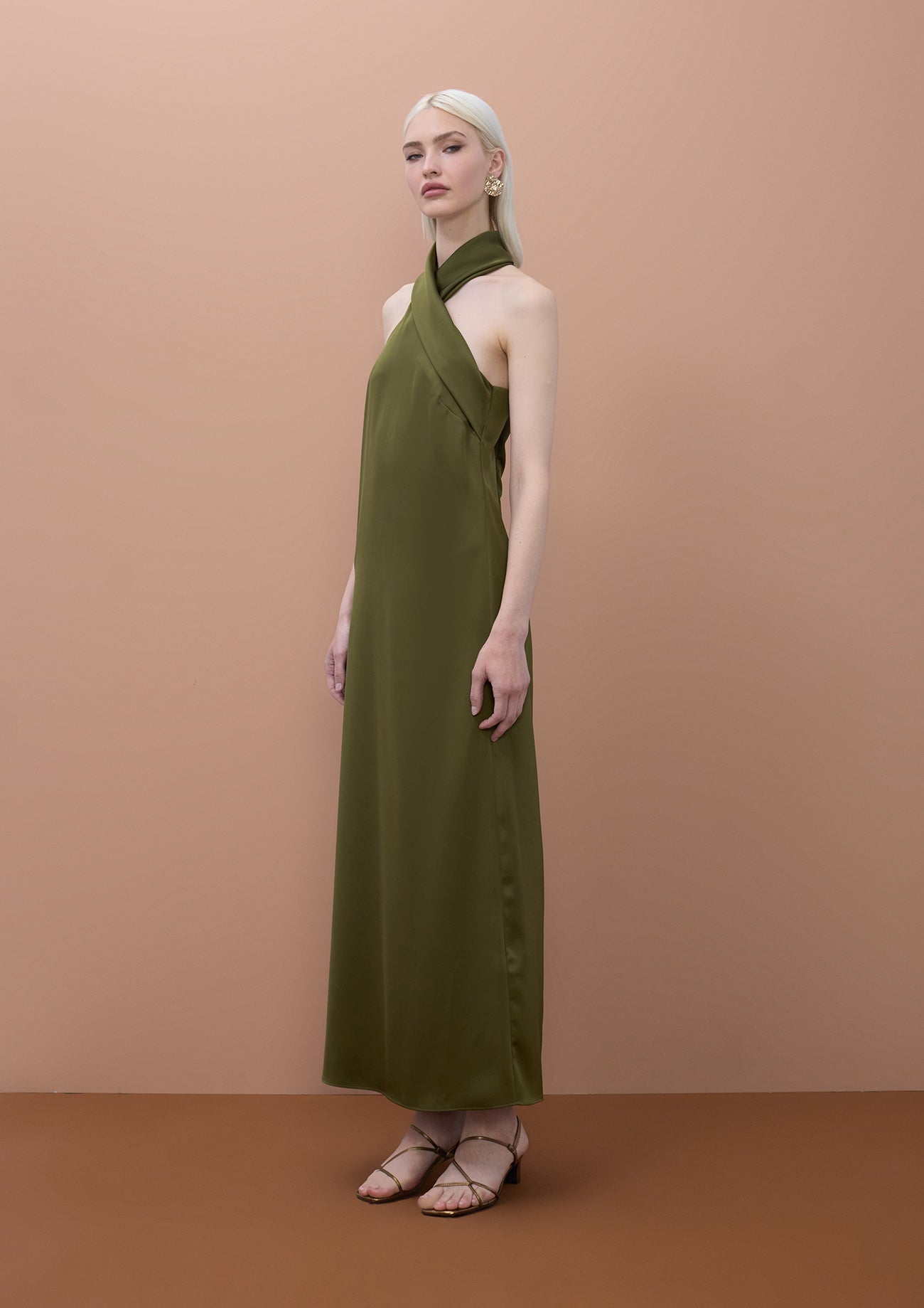 Satin Halter Neck Dress