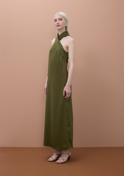 Satin Halter Neck Dress