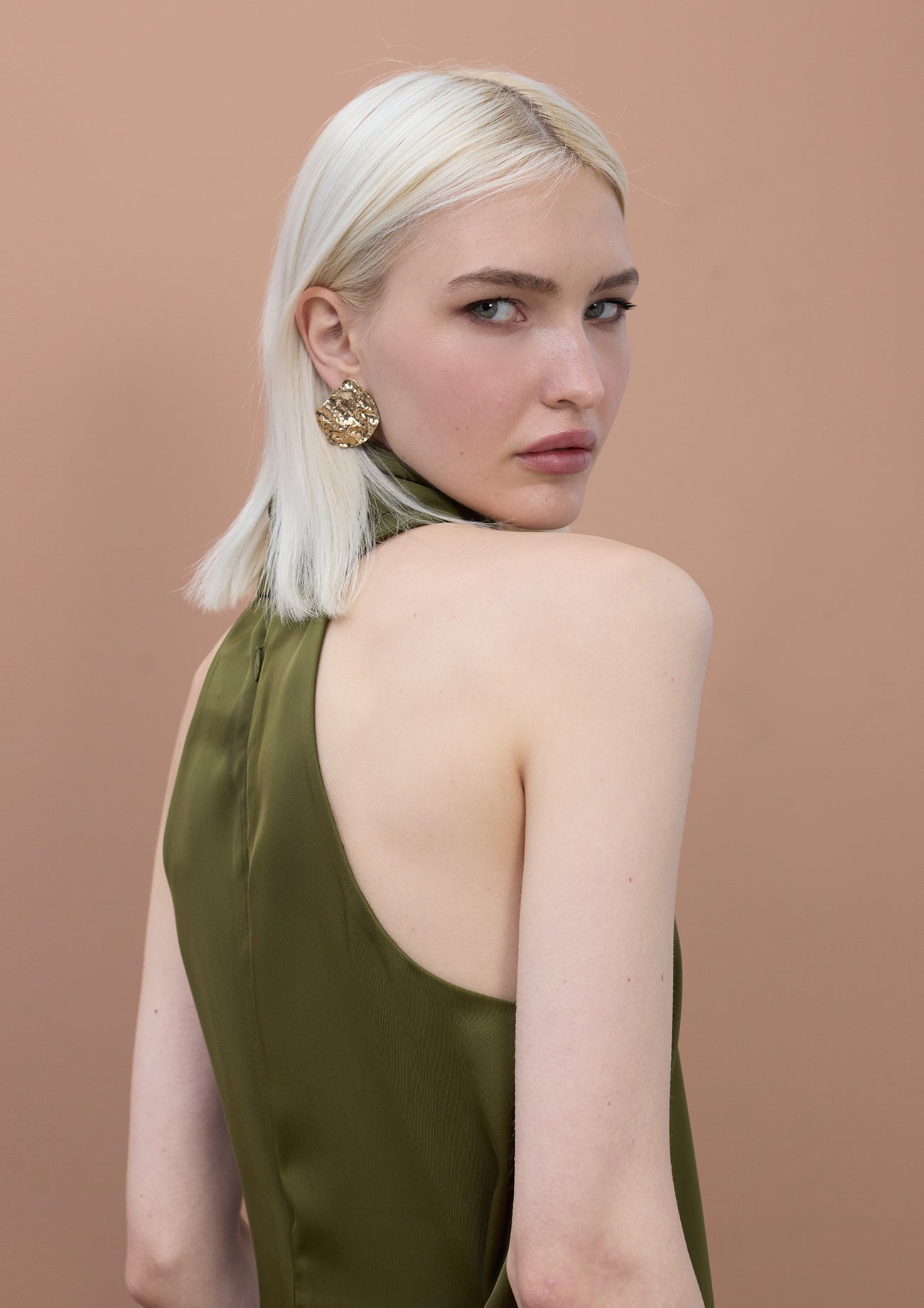 Satin Halter Neck Dress