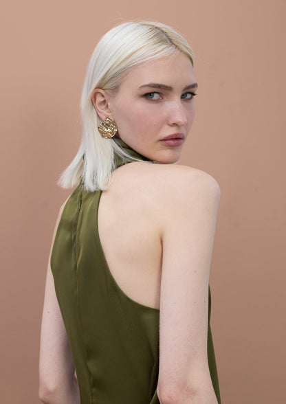 Satin Halter Neck Dress