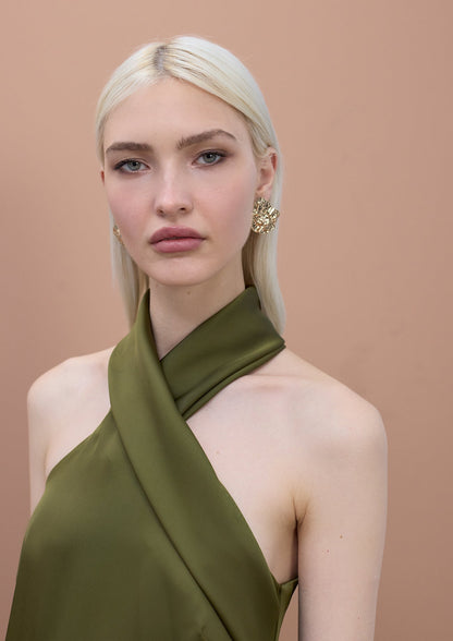 Satin Halter Neck Dress
