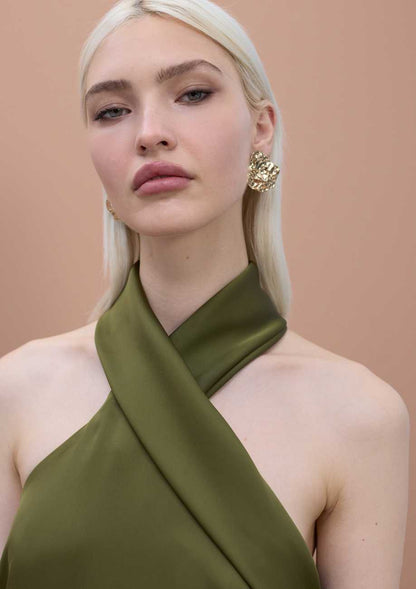 Satin Halter Neck Dress