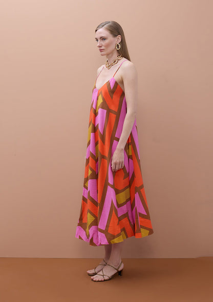 Strappy V-Neck Logo Dress