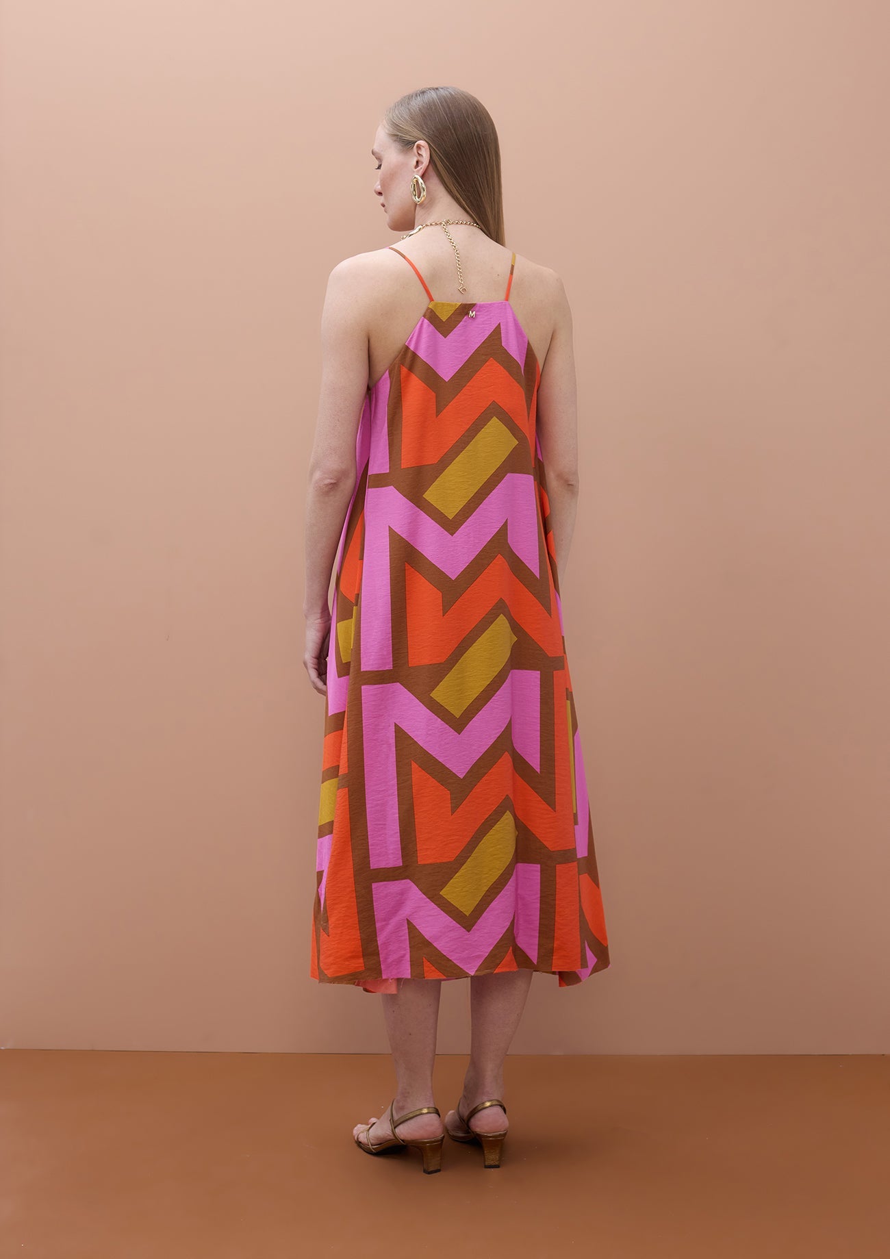 Strappy V-Neck Logo Dress
