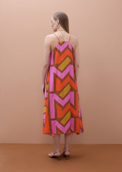 Strappy V-Neck Logo Dress