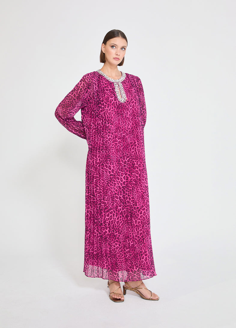 Large Floral Pleated Dress