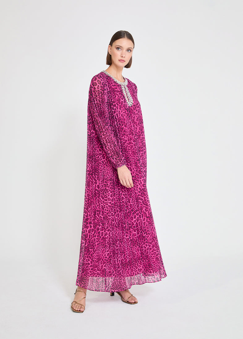Large Floral Pleated Dress