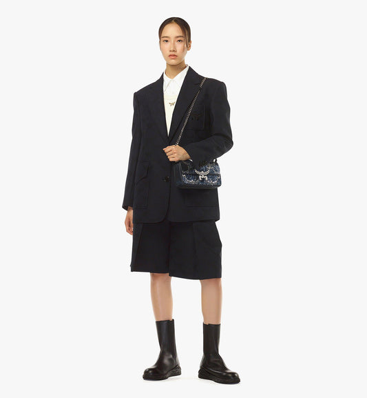 MWSEAAC01SV001-Himmel Shoulder Bag in Sequin Monogram Leather, ONE SIZE|NAVY BLAZER