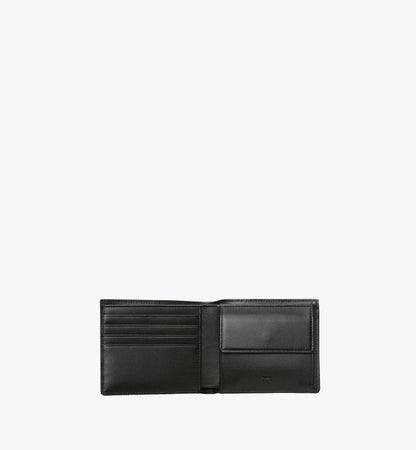 MXSAAVI01BK001-Bifold Wallet w/ Coin Pocket in Visetos Original|BLACK