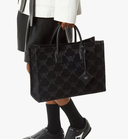 MWTGSBO02BK001-München Tote in Lauretos Lurex Jacquard|BLACK