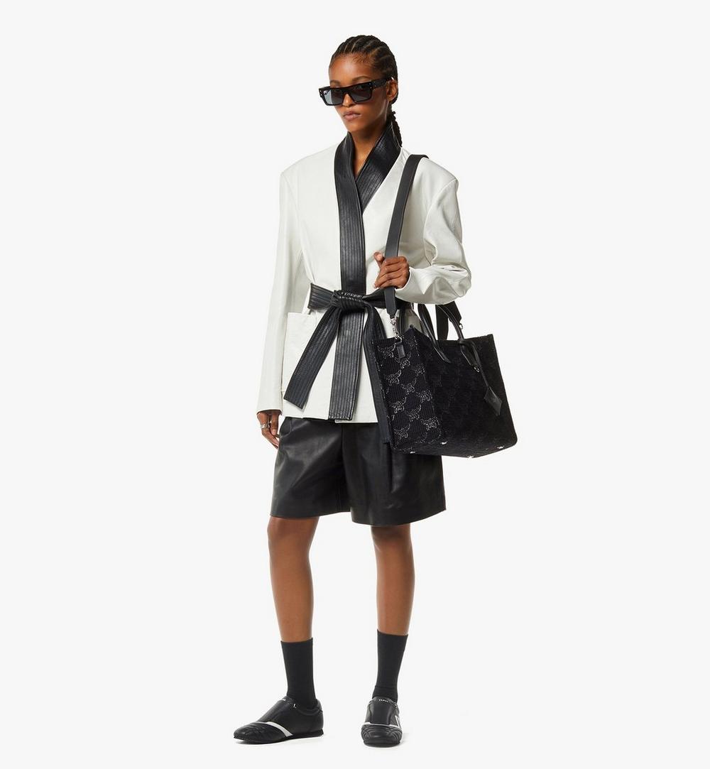 MWTGSBO02BK001-München Tote in Lauretos Lurex Jacquard|BLACK