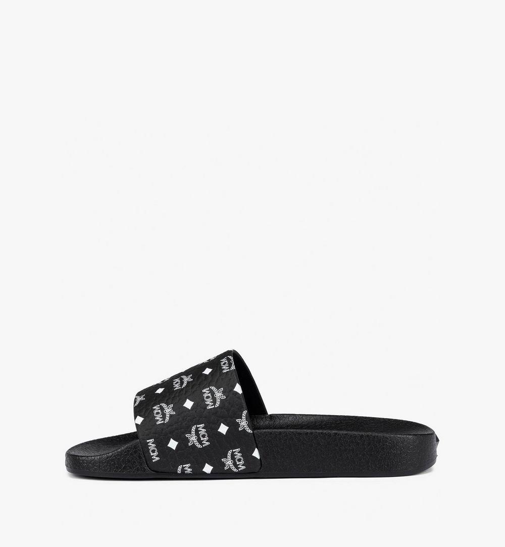 MESCAMM11BK037-Monogram Print Rubber Slides|BLACK
