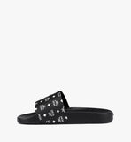 MESCAMM11BK037-Monogram Print Rubber Slides|BLACK