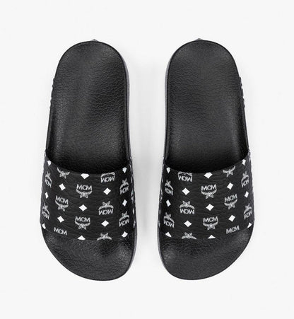 MESCAMM11BK037-Monogram Print Rubber Slides|BLACK