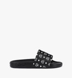 MESCAMM11BK038-Monogram Print Rubber Slides|BLACK