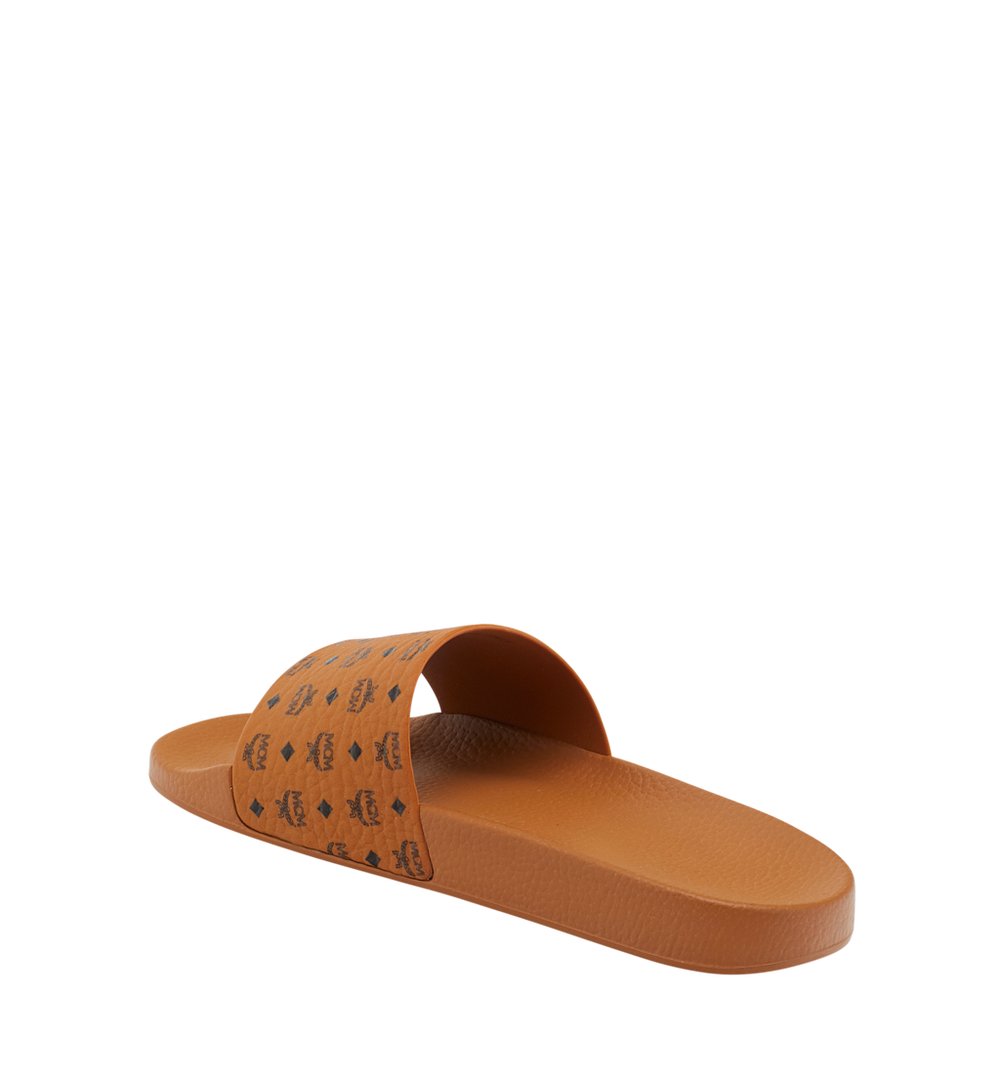 MESCAMM11CO039-Monogram Print Rubber Slides|COGNAC