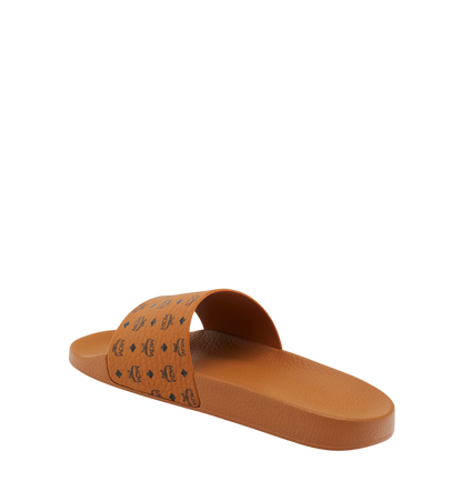 MESCAMM11CO039-Monogram Print Rubber Slides|COGNAC
