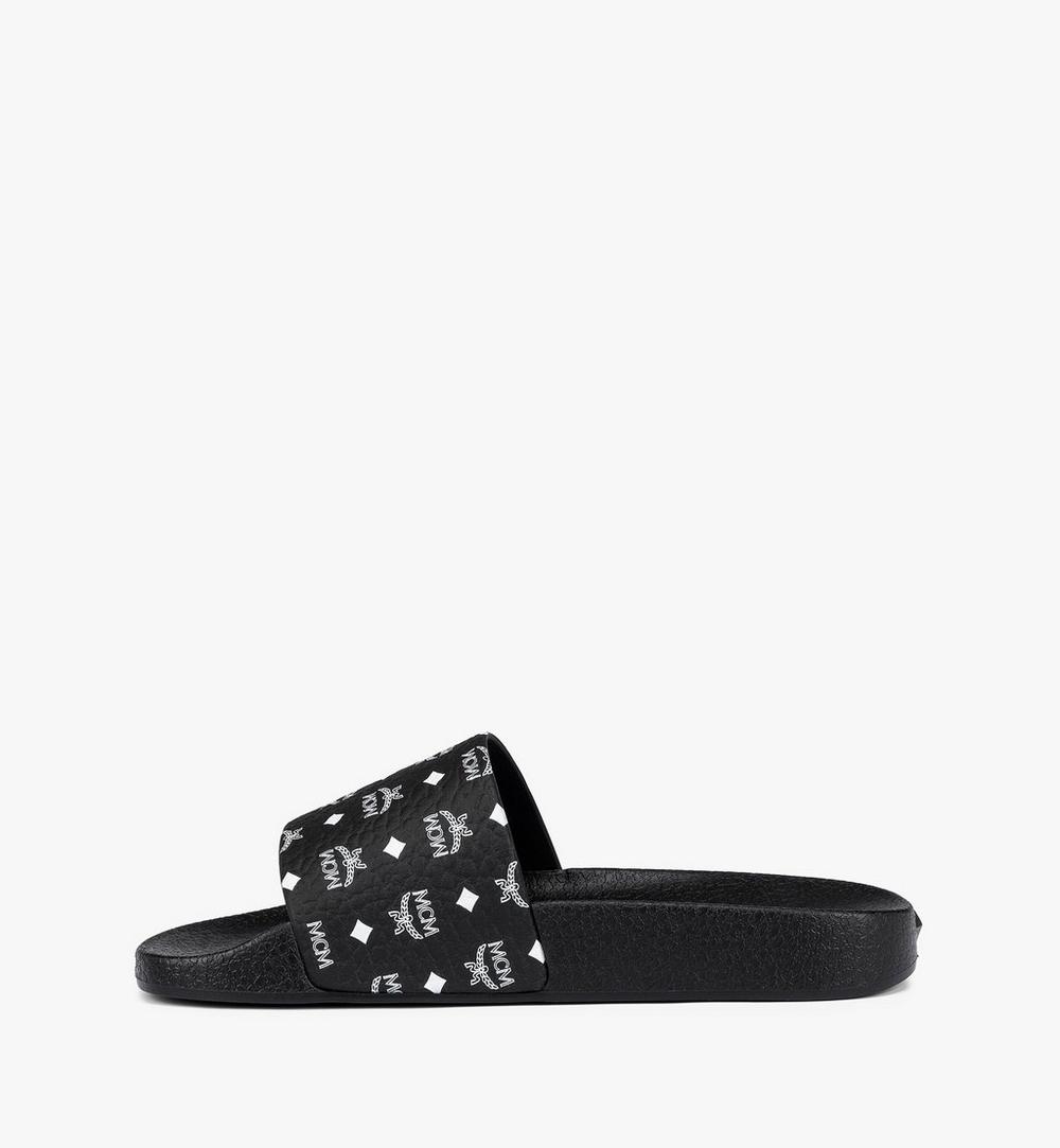 MEXCAMM17BK043-Monogram Print Rubber Slides|BLACK
