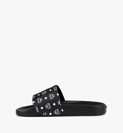MEXCAMM17BK043-Monogram Print Rubber Slides|BLACK