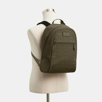 CAK98-THEO BACKPACK IN SIGNATURE JACQUARD-Olive Drab