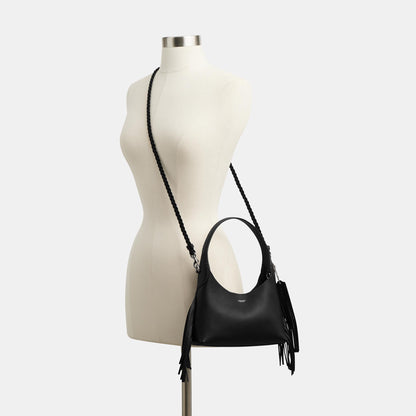 CAL95-Brooklyn Shoulder Bag 23 With Fringe-Lh/Black
