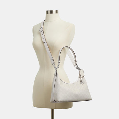 CAM23-JULIET SHOULDER BAG IN SIGNATURE CANVAS-LH/White Chalk