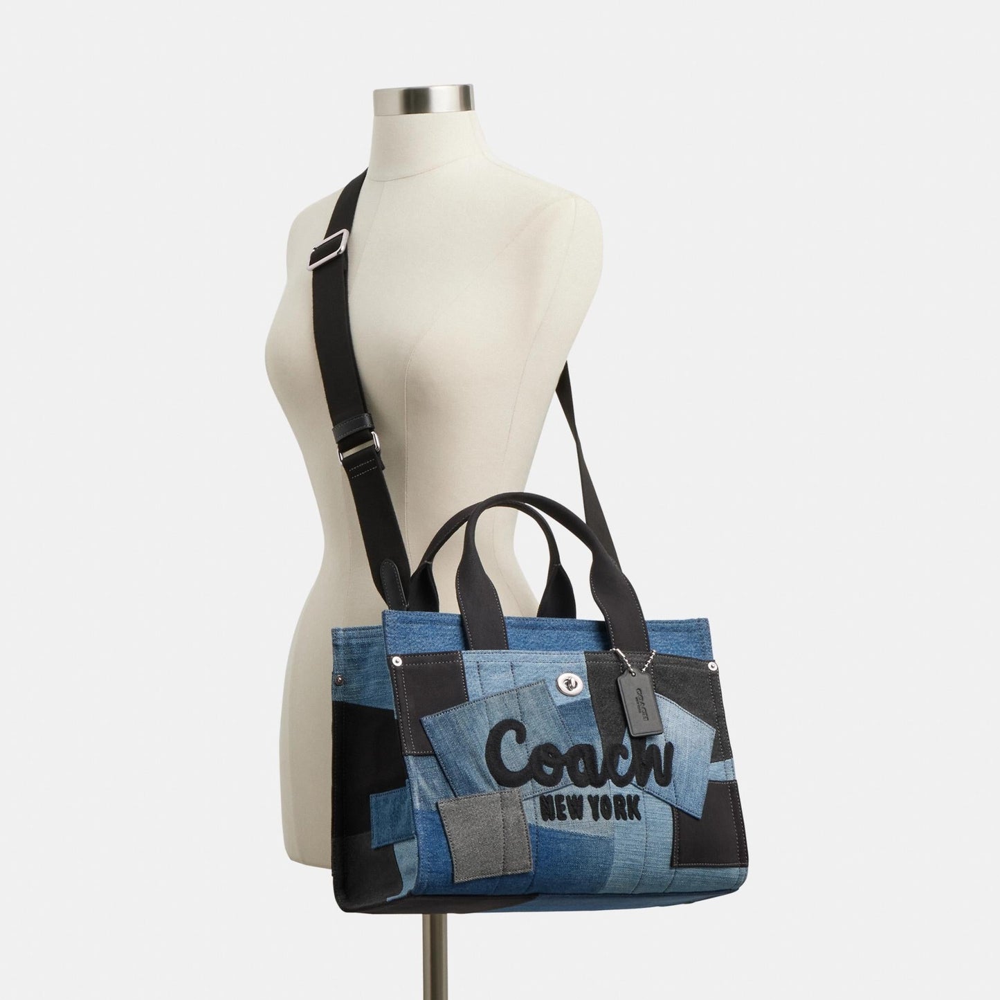 CAM72-CARGO TOTE BAG WITH PATCHWORK-LH/Denim Multi