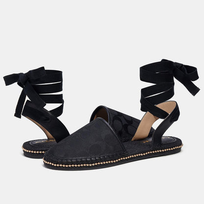 CI239-Corrine Espadrille In Signature Jacquard-Black