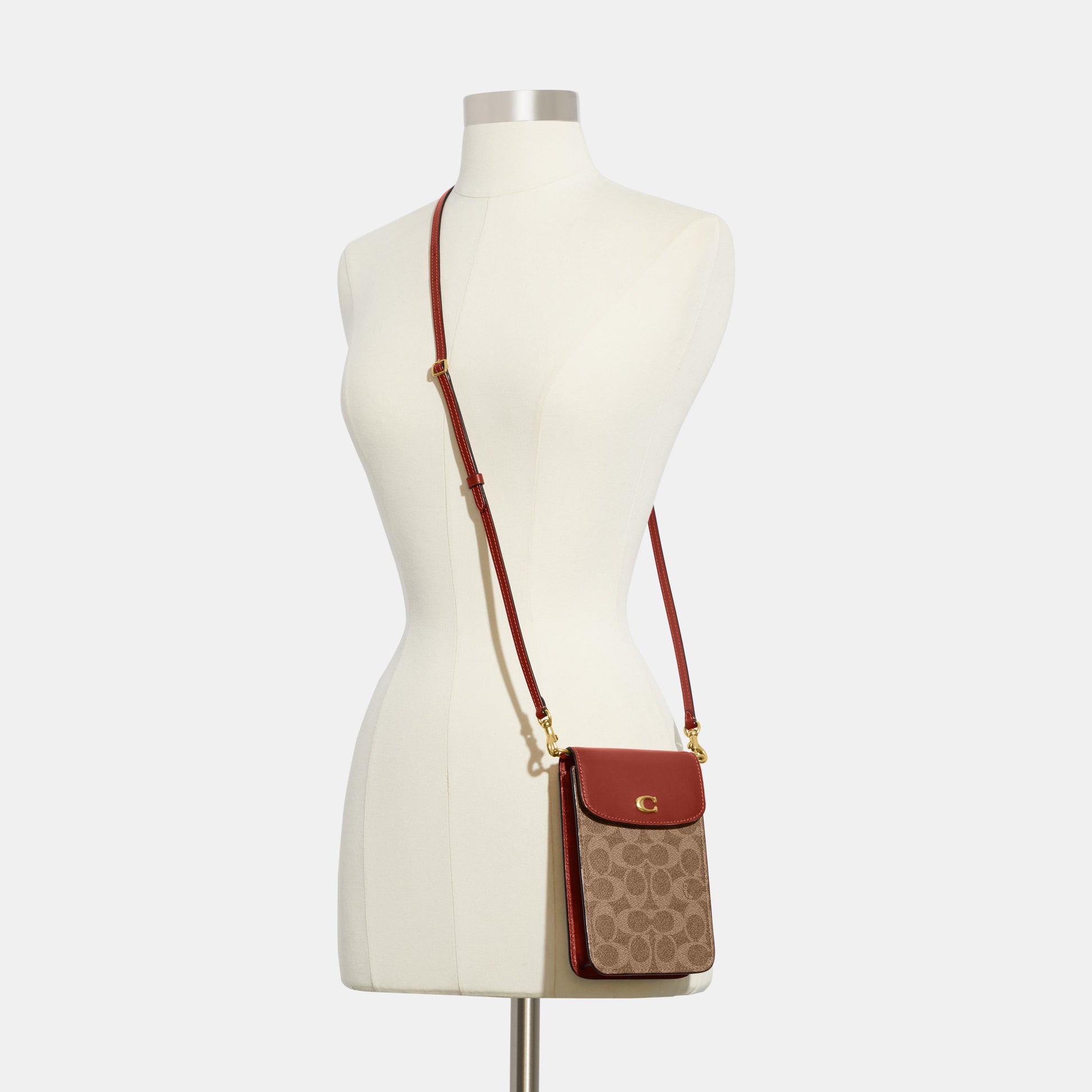 CJ355-Phone Crossbody In Signature Canvas