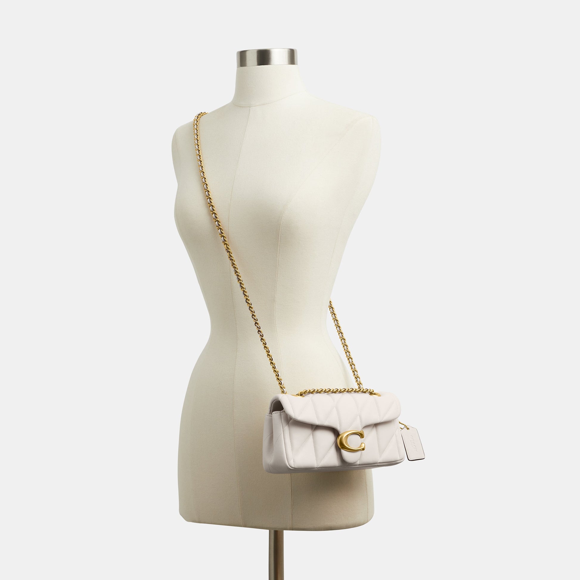 cp149-Tabby Shoulder Bag 20 With Pillow Quilting-B4/Chalk