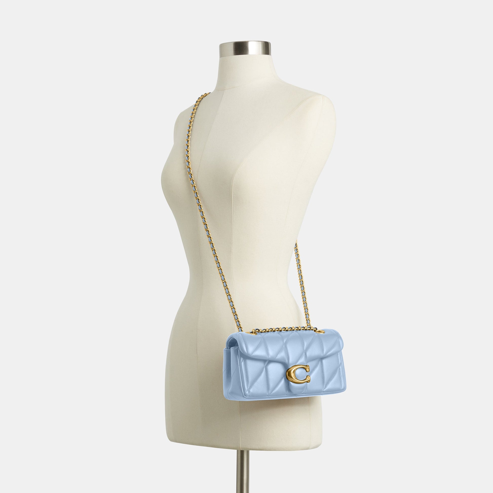 cp149-Tabby Shoulder Bag 20 With Pillow Quilting-B4/Bluebell