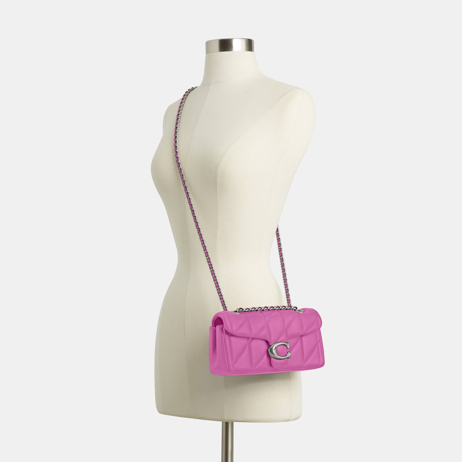 cp149-Tabby Shoulder Bag 20 With Pillow Quilting-Lh/Fuchsia.