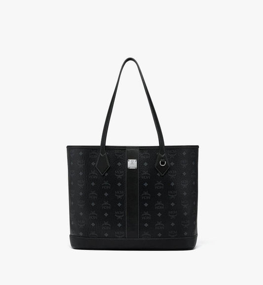 MWPGSLR02BK001-New Liz Shopper in Visetos|BLACK