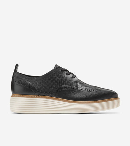w28349-Women's ØriginalGrand Platform Wingtip Oxford-Black-Ivory