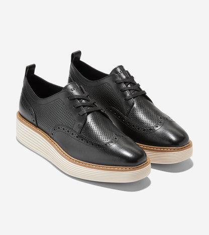 w28349-Women's ØriginalGrand Platform Wingtip Oxford-Black-Ivory