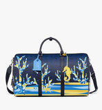 MMVFSTT01VC001-Ottomar Weekender Bag in Cubic Coral Visetos|NAVY BLAZER