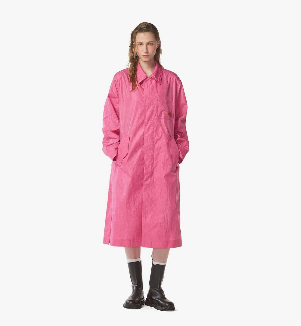 MHCFSMM01Q100S-Oversized Coat in Crushed Nylon|SANGRIA SUNSET