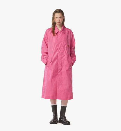 MHCFSMM01Q100S-Oversized Coat in Crushed Nylon|SANGRIA SUNSET