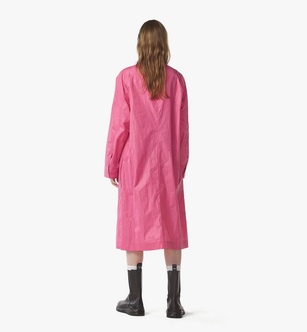 MHCFSMM01Q100L-Oversized Coat in Crushed Nylon|SANGRIA SUNSET