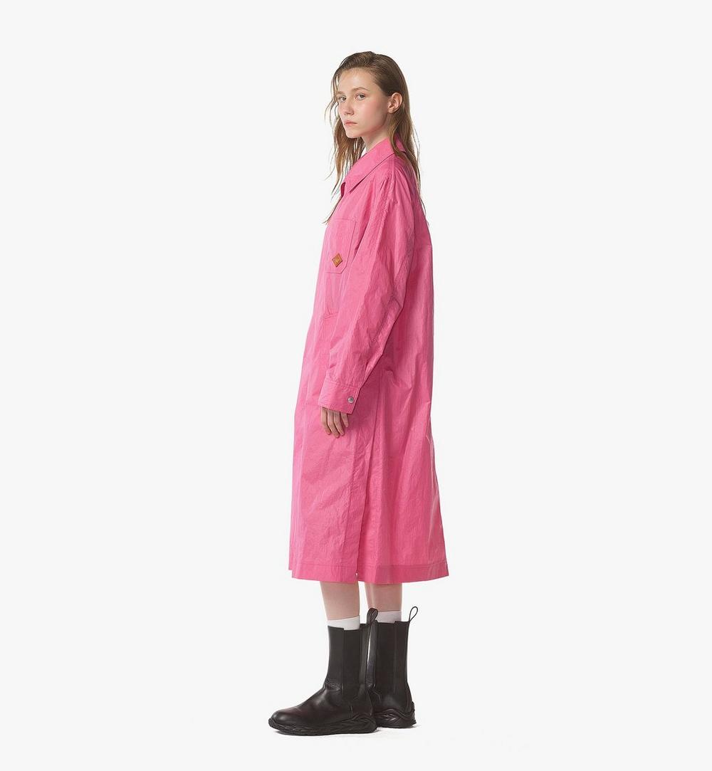 MHCFSMM01Q100L-Oversized Coat in Crushed Nylon|SANGRIA SUNSET