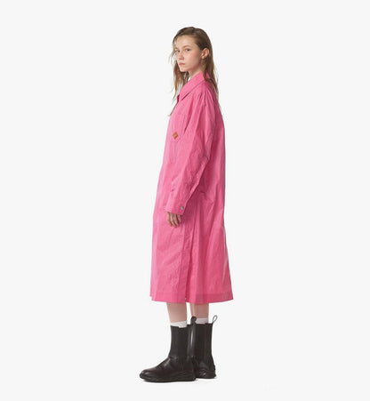 MHCFSMM01Q100L-Oversized Coat in Crushed Nylon|SANGRIA SUNSET