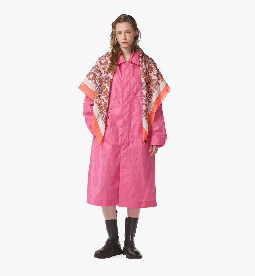 MHCFSMM01Q100L-Oversized Coat in Crushed Nylon|SANGRIA SUNSET