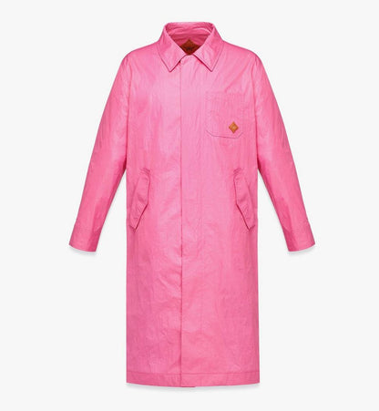 MHCFSMM01Q100L-Oversized Coat in Crushed Nylon|SANGRIA SUNSET