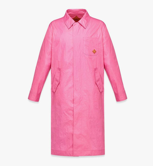 MHCFSMM01Q100L-Oversized Coat in Crushed Nylon|SANGRIA SUNSET