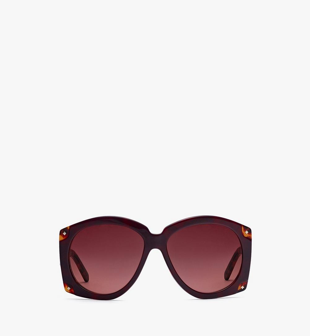 MEGEAMM11XI001-Oversized Round Sunglasses|BURGUNDY/YELLOW HAVANA