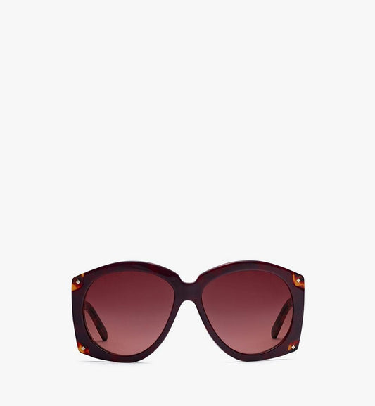 MEGEAMM11XI001-Oversized Round Sunglasses|BURGUNDY/YELLOW HAVANA